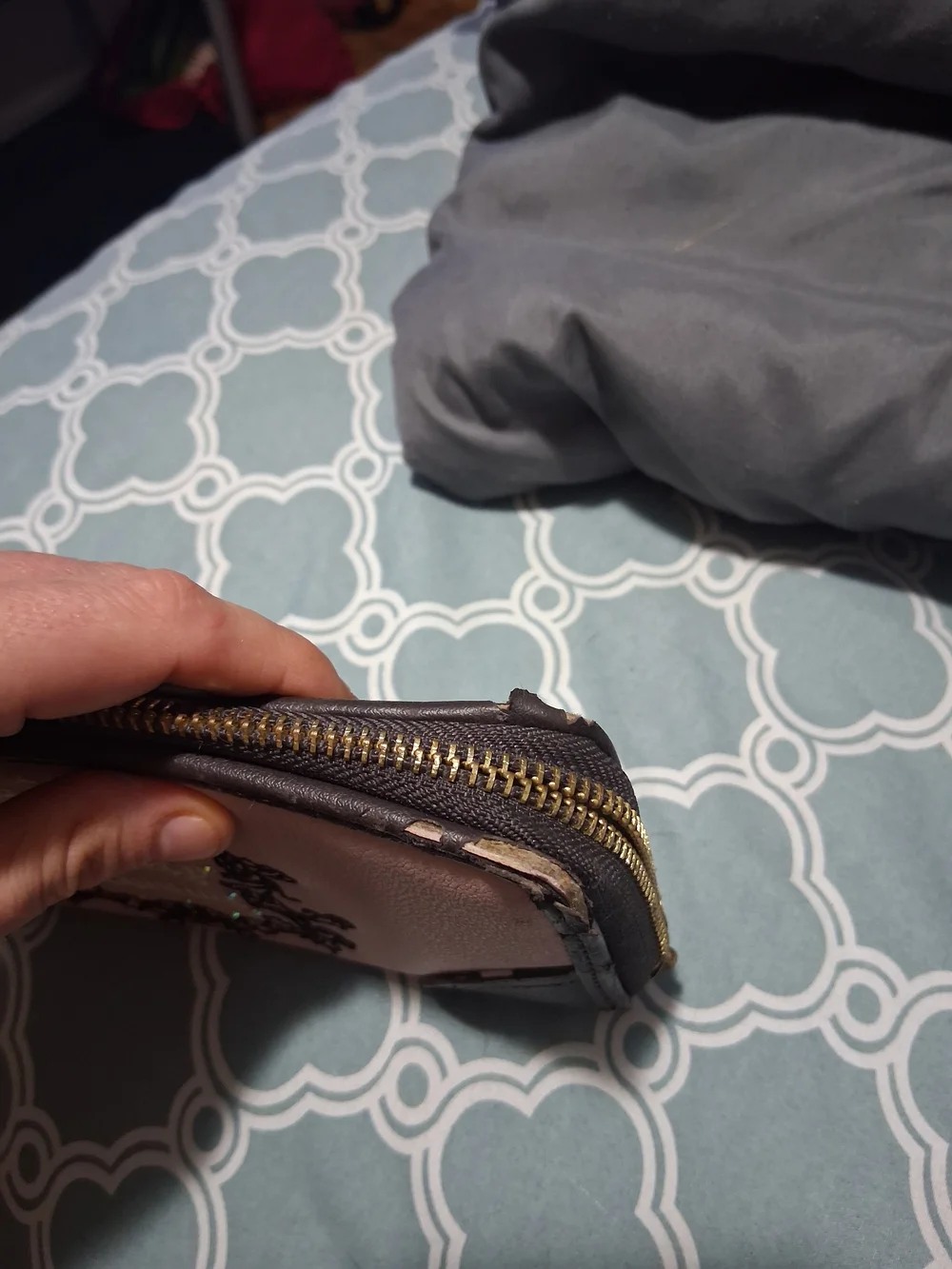 Juicy Couture Pink and Brown Zip Wallet